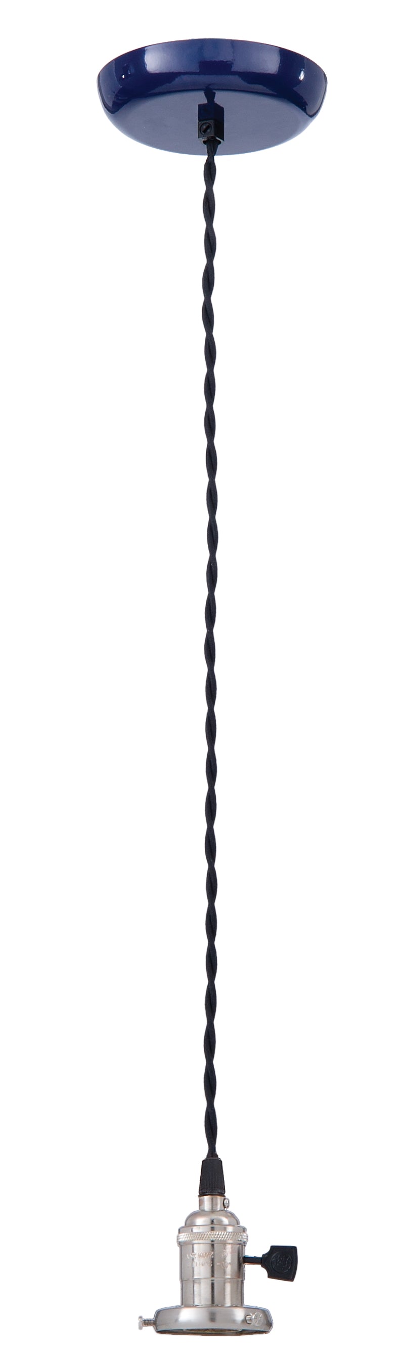 Pendant with Deep Blue Enamel Canopy