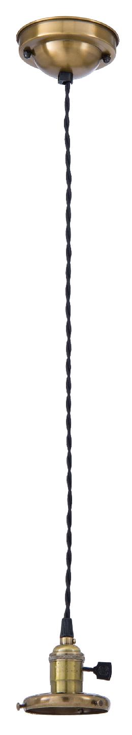 Antique Brass Finish Industrial Style Pendant with Shade Holder