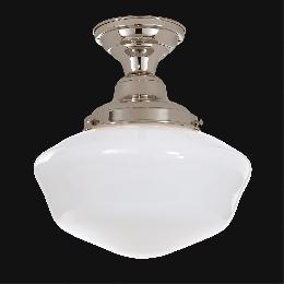 School House Fixture, Nickel Hardware