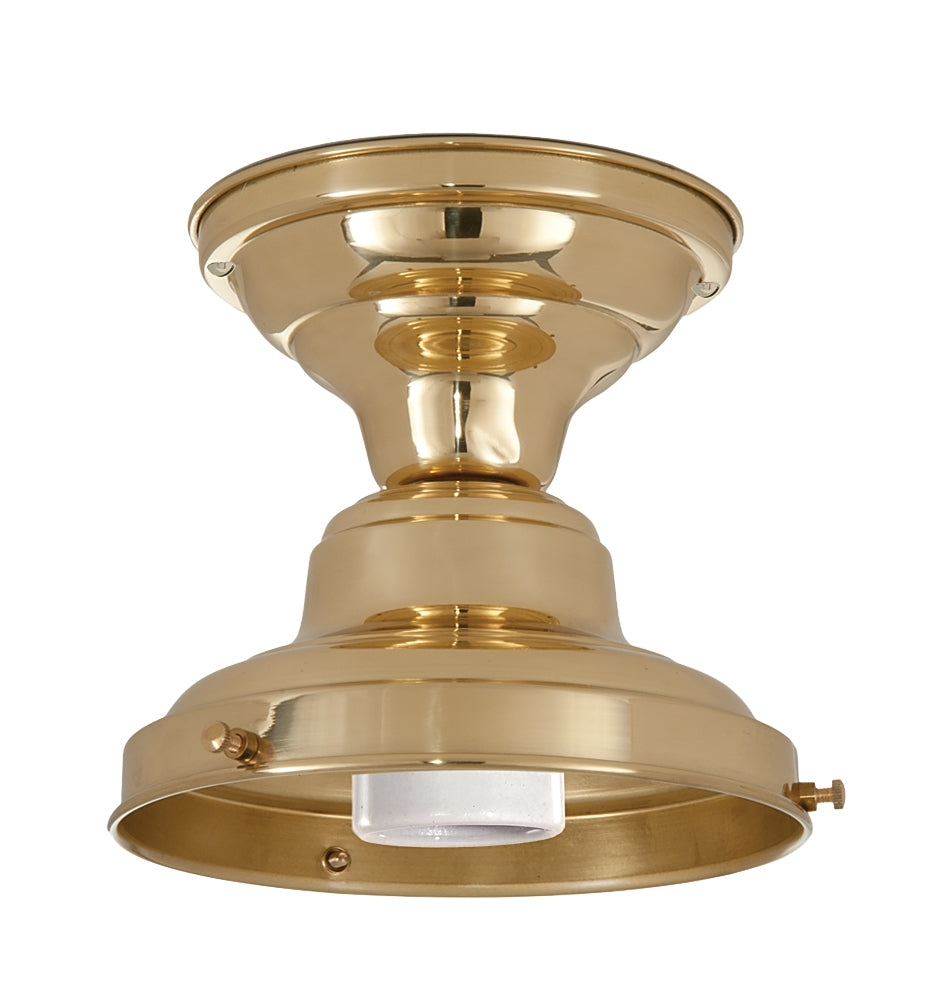 Short School House Fixture, Polished Brass