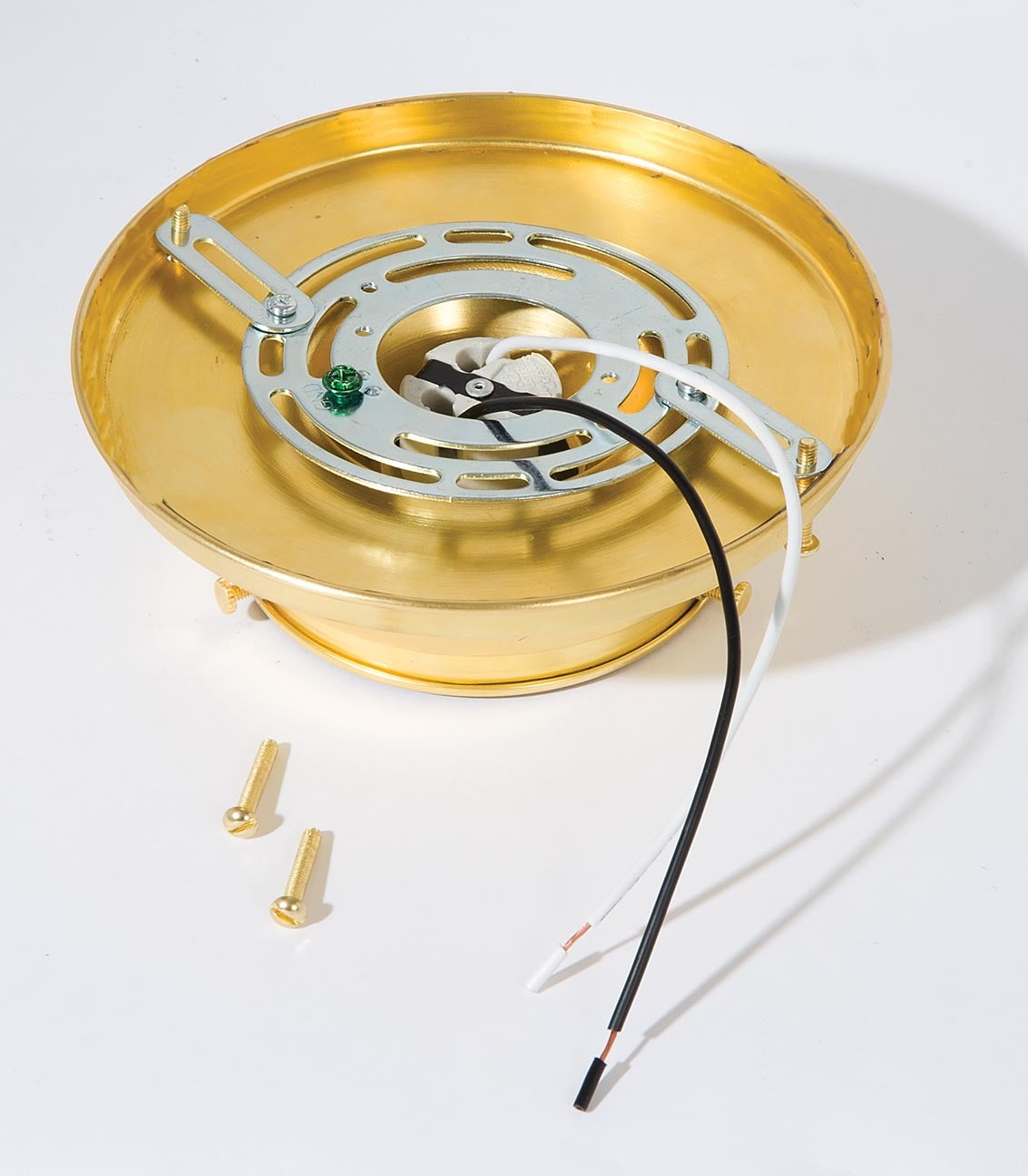 4 Inch Fitter Wired Unfinished Brass Flush Mount Fixture