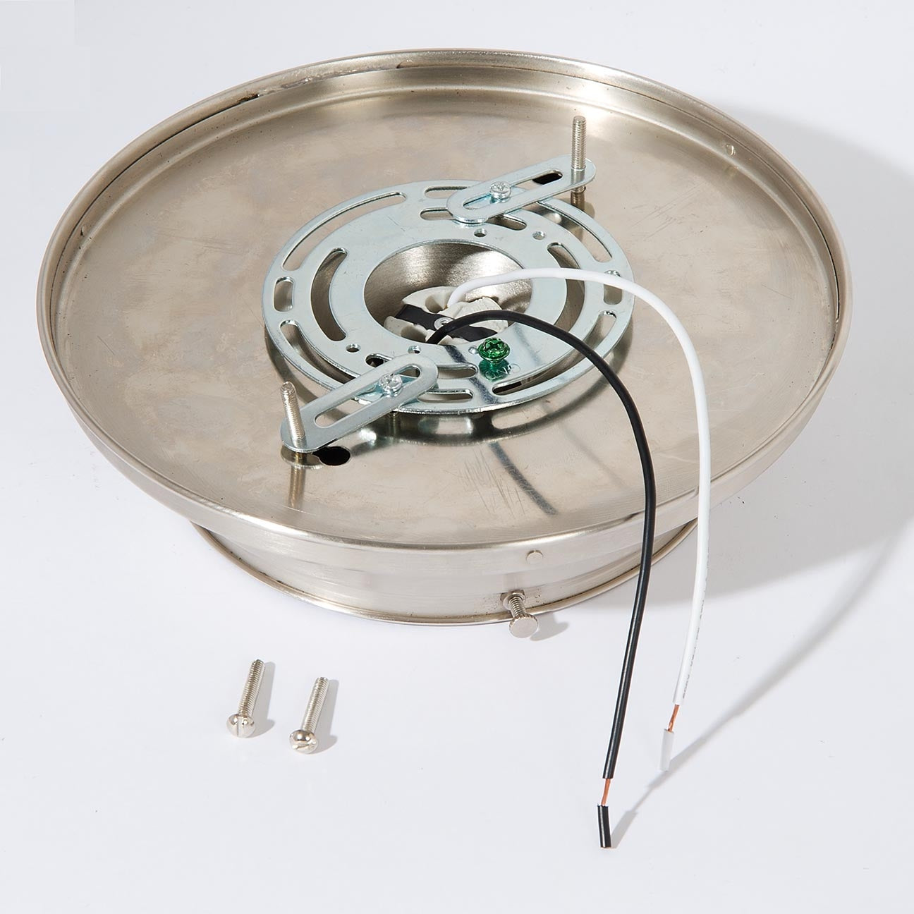 6 Inch Fitter Wired Satin Nickel Finish Brass Flush Mount Fixture