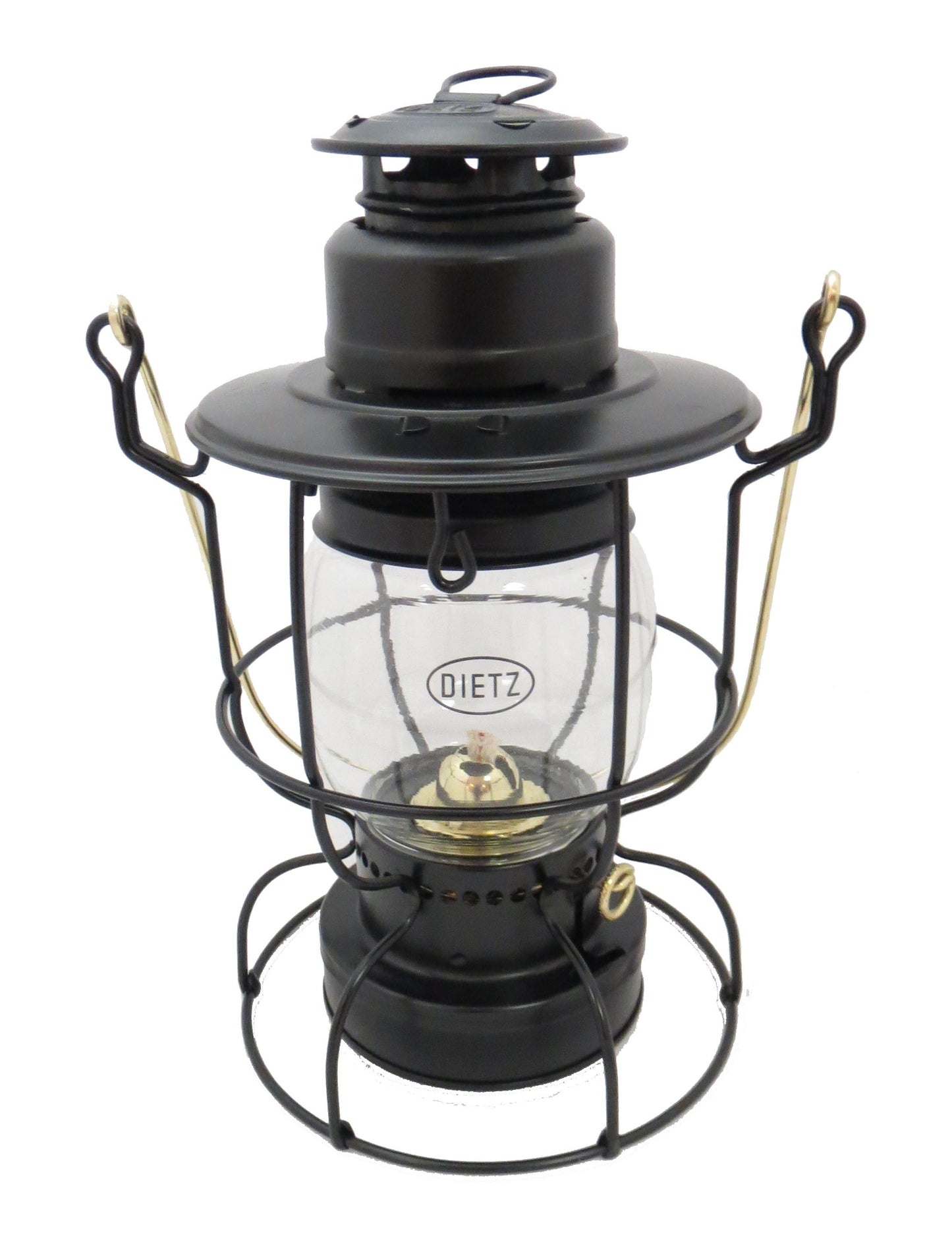 Dietz Watchman Railroad Oil Lantern Black with Gold Trim