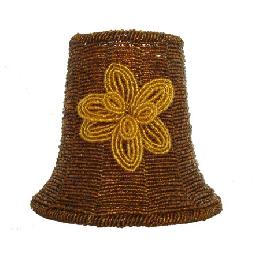 Dark Brown Beaded Glass Shades