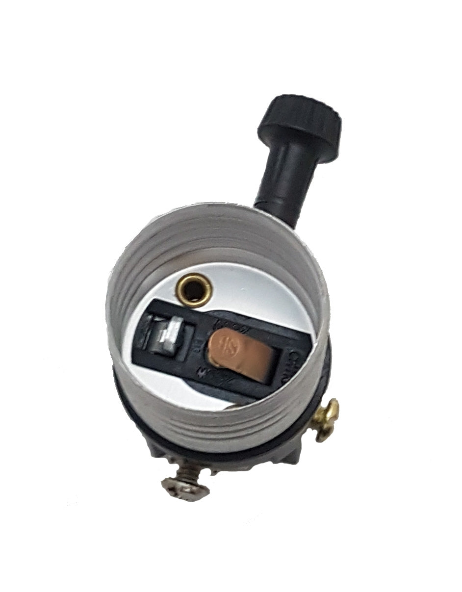 3-Way Turn Knob Lamp Socket, Antique Brass Finish