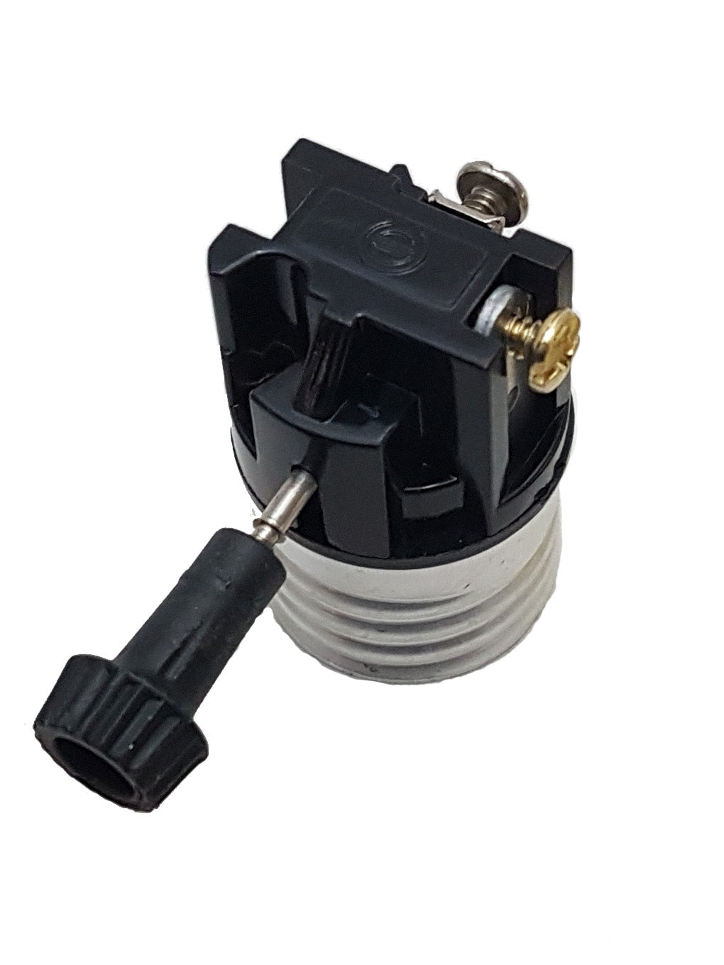 On-Off Turn-Knob Medium Base Lamp Socket With Nickel Finish