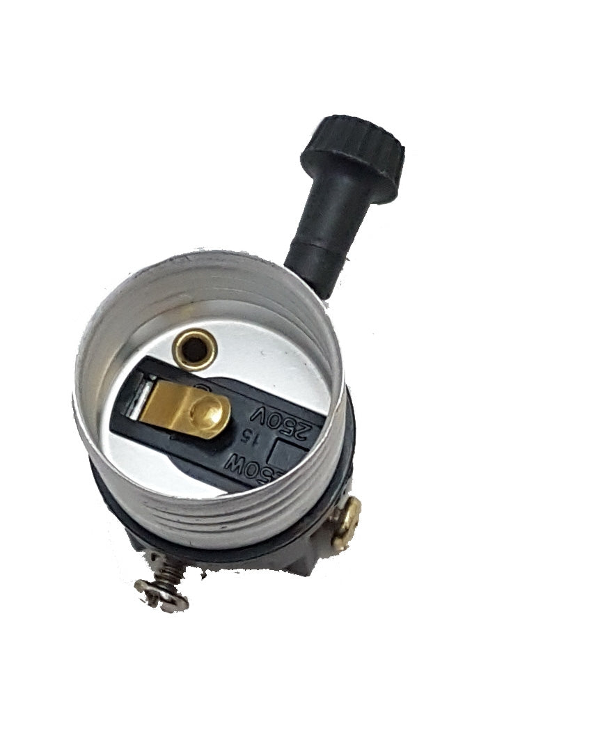3-Terminal Medium Base Turn Knob Socket Interior for Wiring Bottom Light