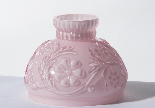 (DISCONTINUED) Miniature Pink with Embossed Daisy Glass Shade, 4 inch fitter (00036)