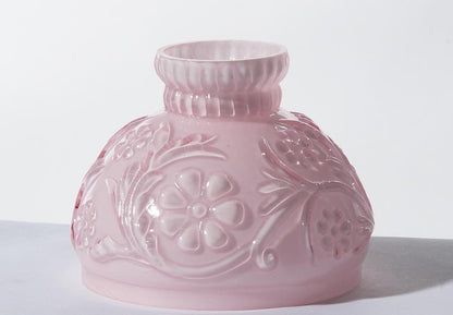 Miniature Pink with Embossed Daisy Glass Shade, 4 inch fitter (00036)