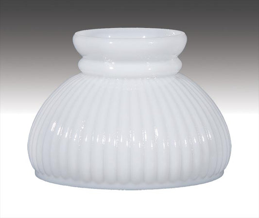 Cased White Glass Rib Shade, 6 inch fitter (00220C)