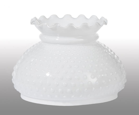 Cased Glass Hobnail Shade - Crimp Top, 7 inch fitter (00612C)