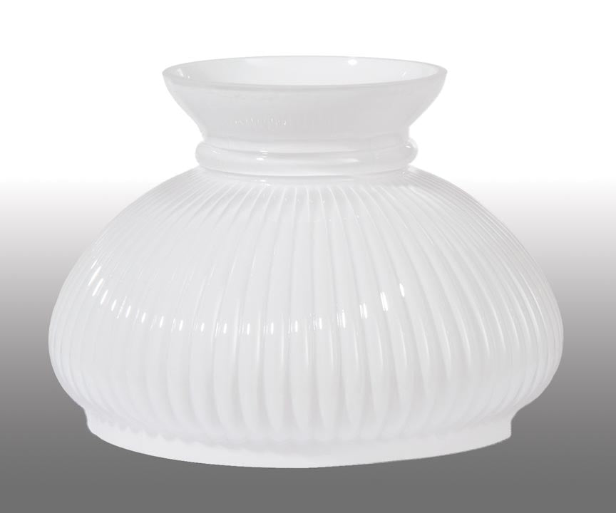 Cased White Glass Rib Shade, 7 inch fitter (00616C)