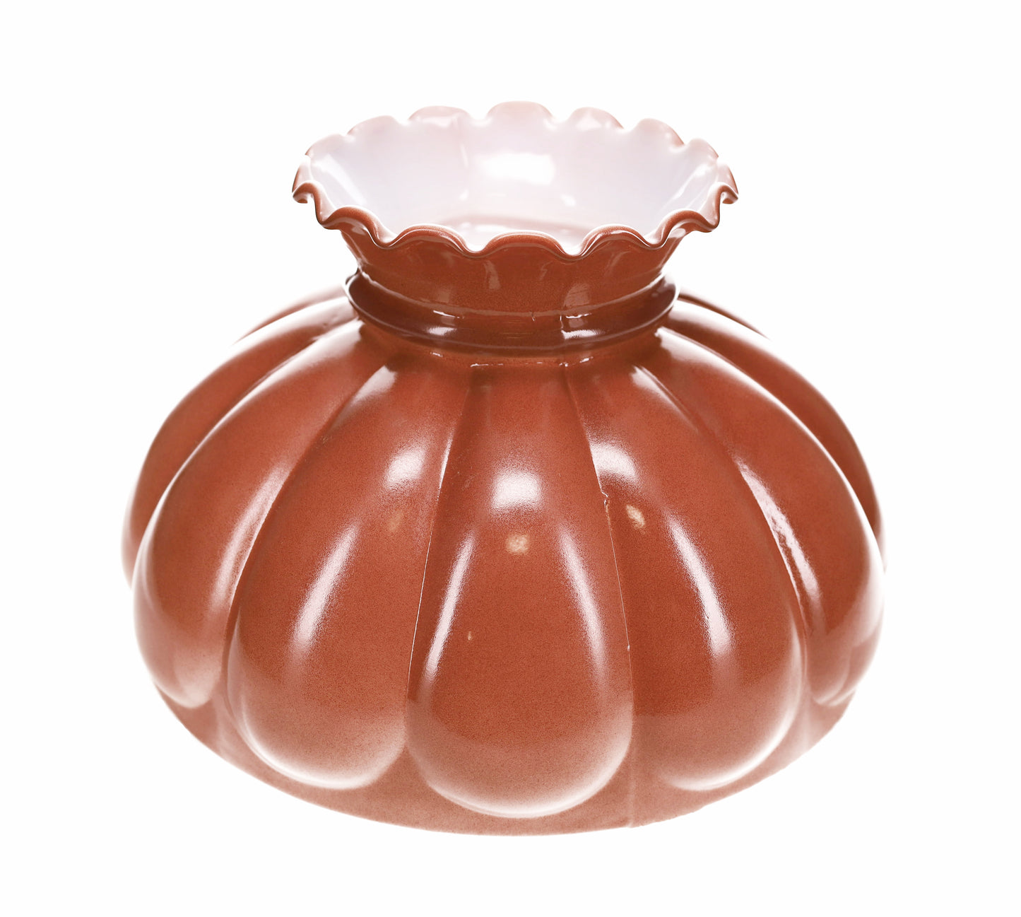 Melon Shade, Opal Glass Dark Victorian Red/Brown, 10 inch fitter (03523)