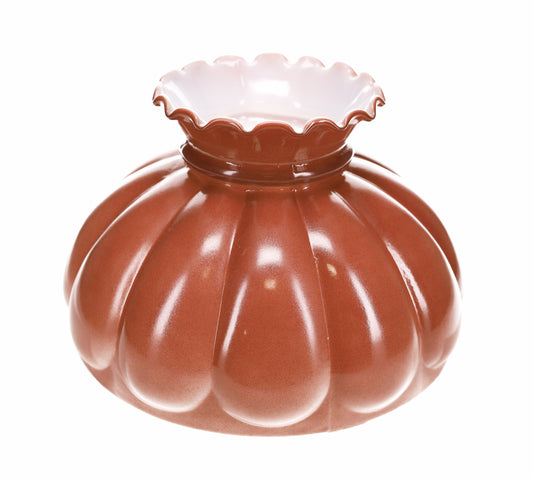 Melon Shade, Opal Glass Dark Victorian Red/Brown, 10 inch fitter (03523)