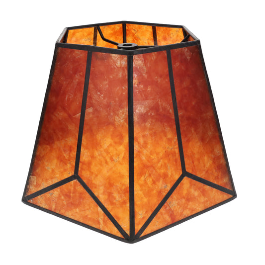 Amber Hexagon Style Mica Lampshade, 1/2" Recessed Washer Fitter (05703MT)
