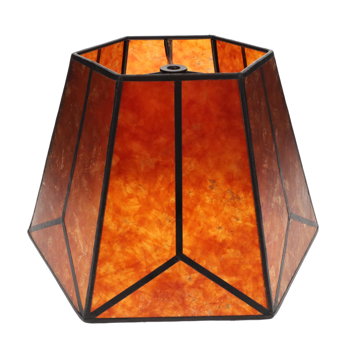 Amber Hexagon Style Mica Lampshade, 1/2" Recessed Washer Fitter (05703MT)