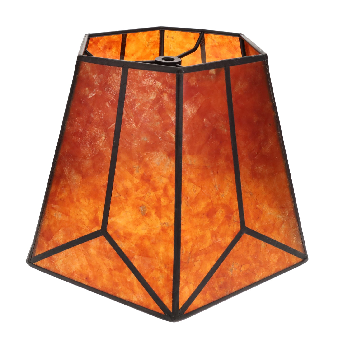 Amber Hexagon Style Mica Lampshade, 1/2" Recessed Washer Fitter (05703MT)