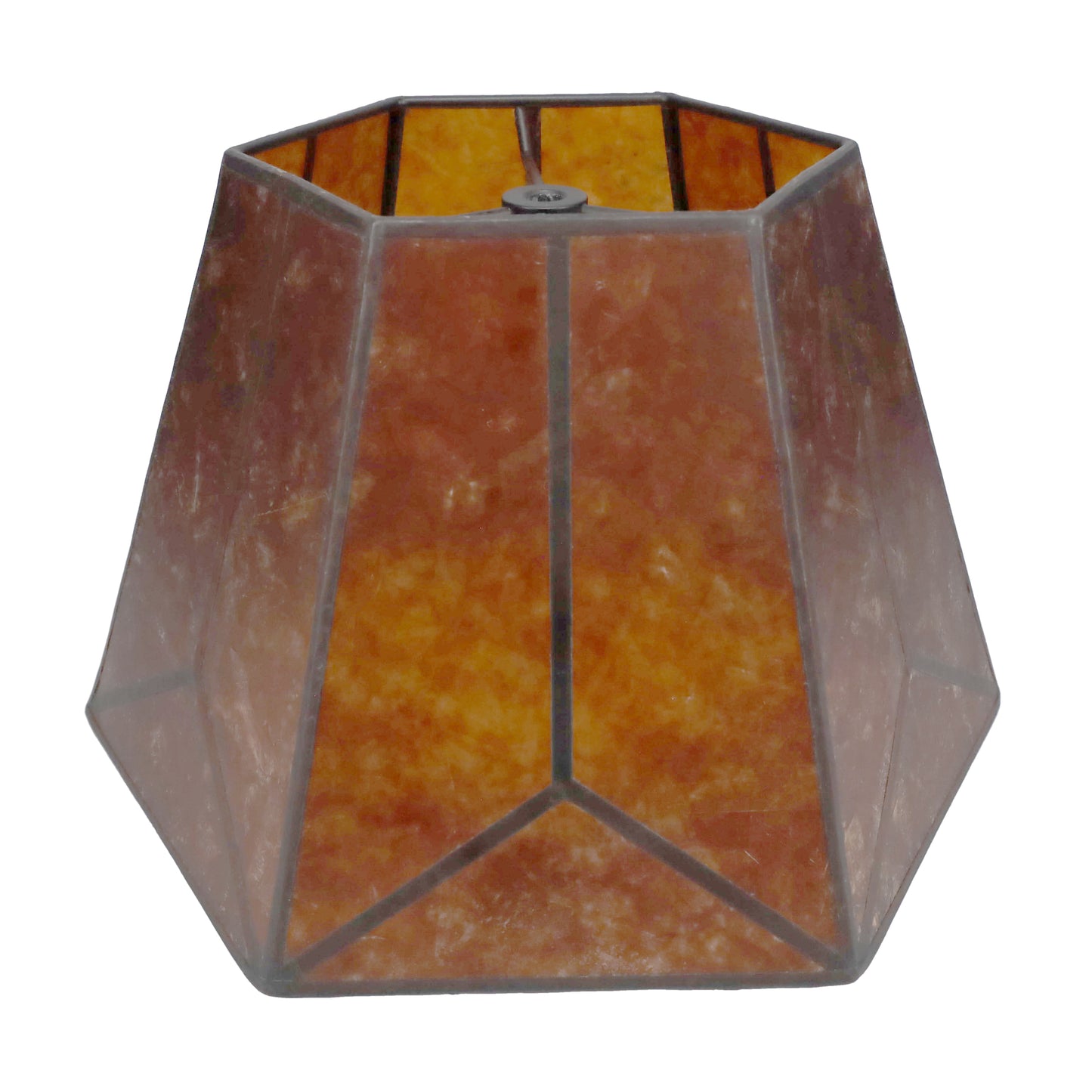 Amber Hexagon Style Mica Lampshade, 1/2" Recessed Washer Fitter (05703MT)