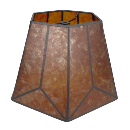 Amber Hexagon Style Mica Lampshade, 1/2" Recessed Washer Fitter (05703MT)