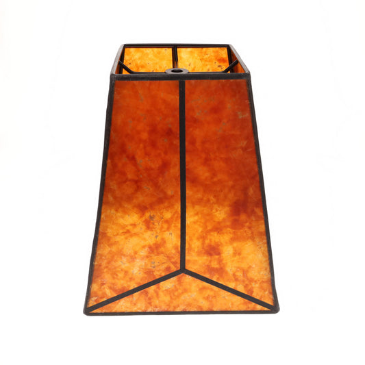 Amber Square Style Mica Lampshade, 1/2" Recessed Washer Fitter (05720MT)