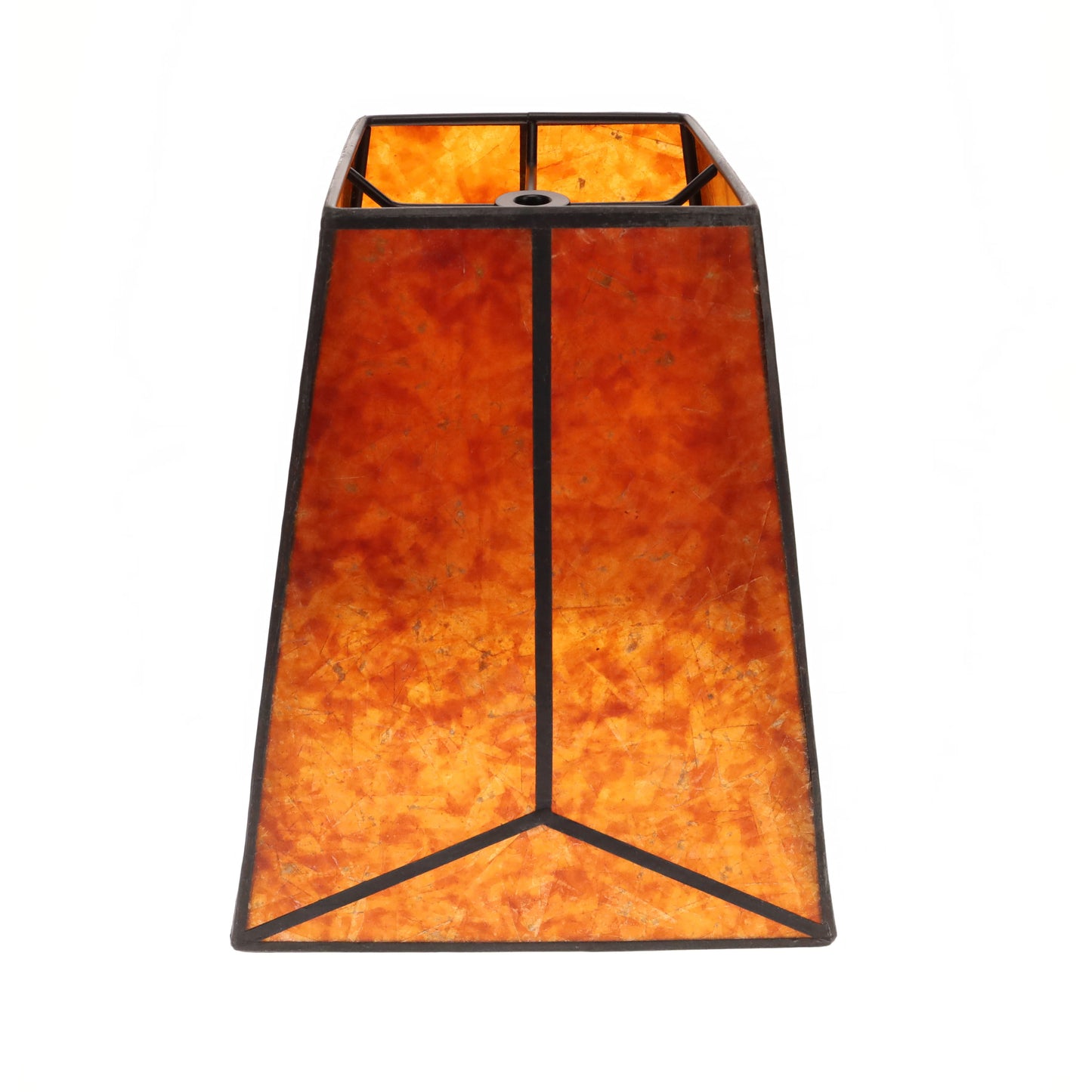 Amber Square Style Mica Lampshade, 1/2" Recessed Washer Fitter (05720MT)