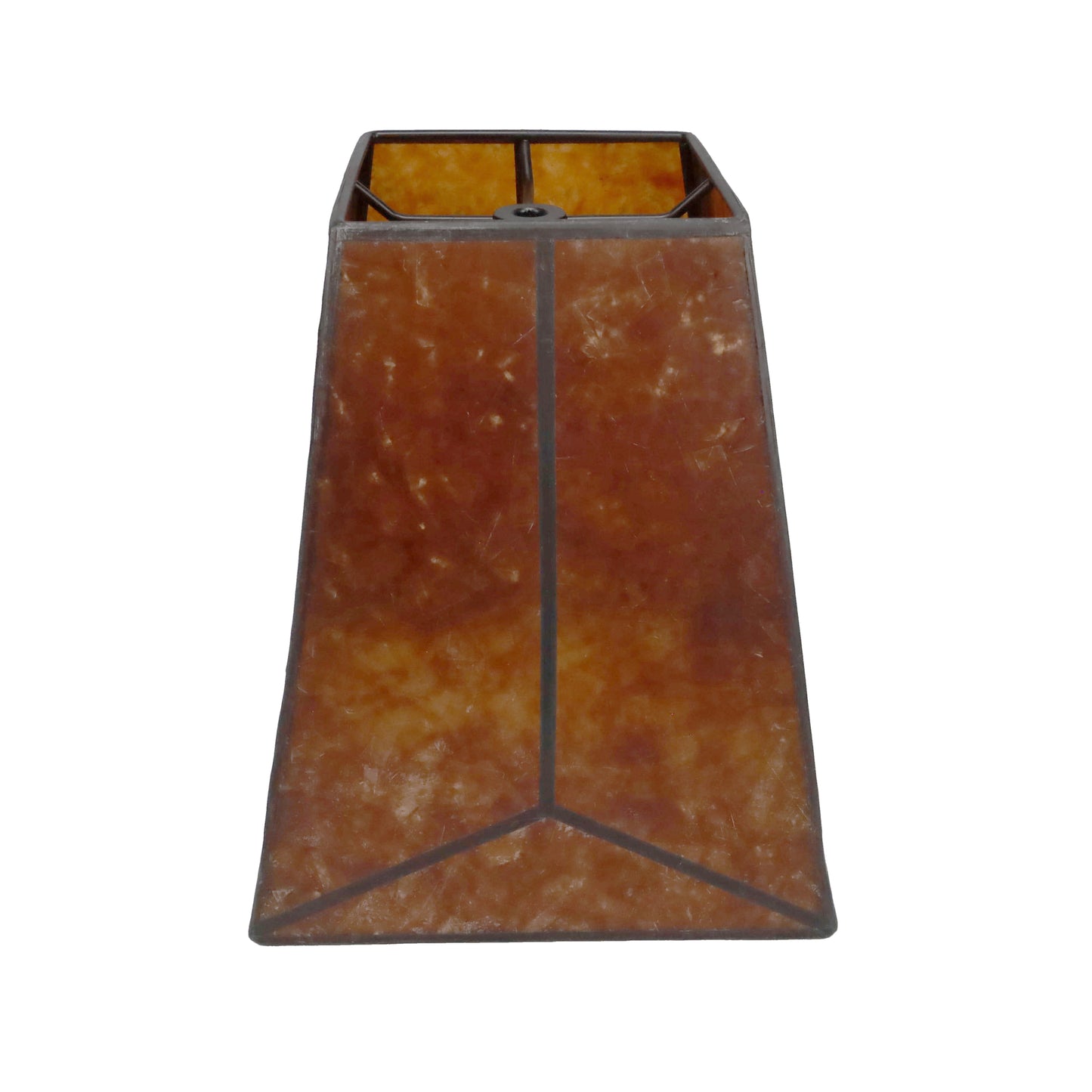 Amber Square Style Mica Lampshade, 1/2" Recessed Washer Fitter (05720MT)