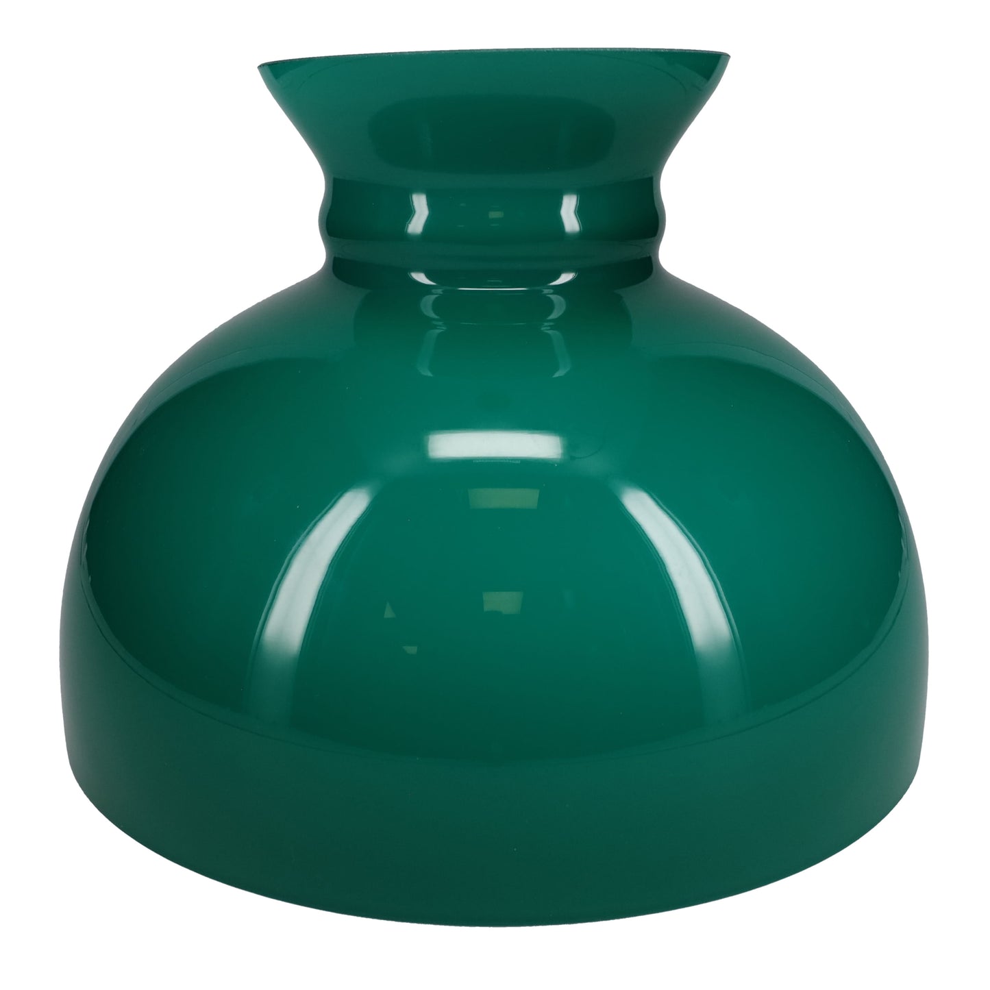 Green Color Cased Glass over White Student Shade, 10 inch fitter (06064)