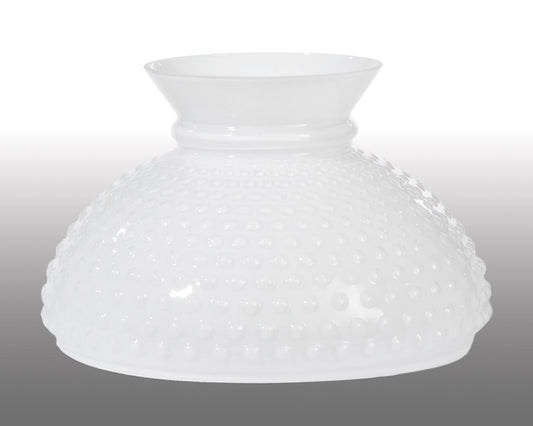 Clear Over Opal Glass Hobnail Lamp Shade, 10 inch fitter (06162C)