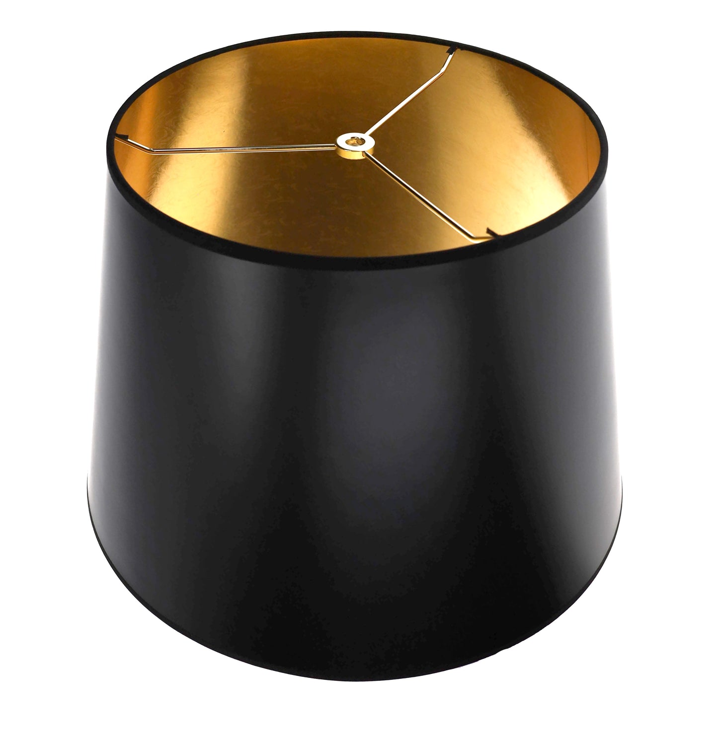Black Paper Deep Drum Hardback Lampshade Gold Lined (07330KE)