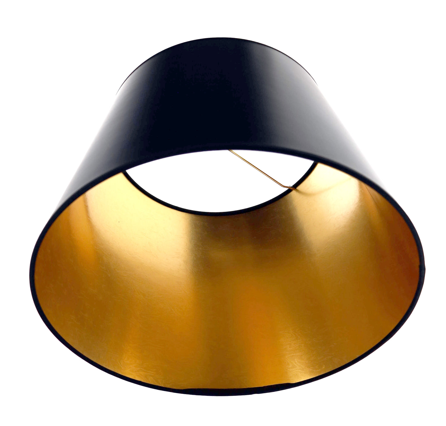Black Paper Deep Drum Hardback Lampshade Gold Lined (07330KE)