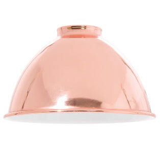 2-1/4 Inch Lip Fitter Industrial Style Metal Dome Shades, 7-1/16" Dia. - Choice of Color (08350B)