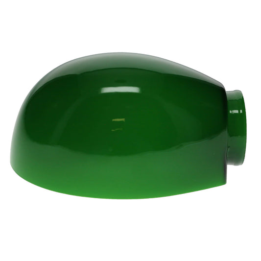 5-1/2 inch long Mid-Century Modern Bathroom Fixture Shade, Green over Opal,  2-1/4 inch lip fitter (08419)