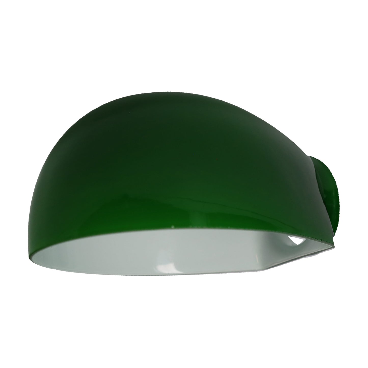 5-1/2 inch long Mid-Century Modern Bathroom Fixture Shade, Green over Opal,  2-1/4 inch lip fitter (08419)