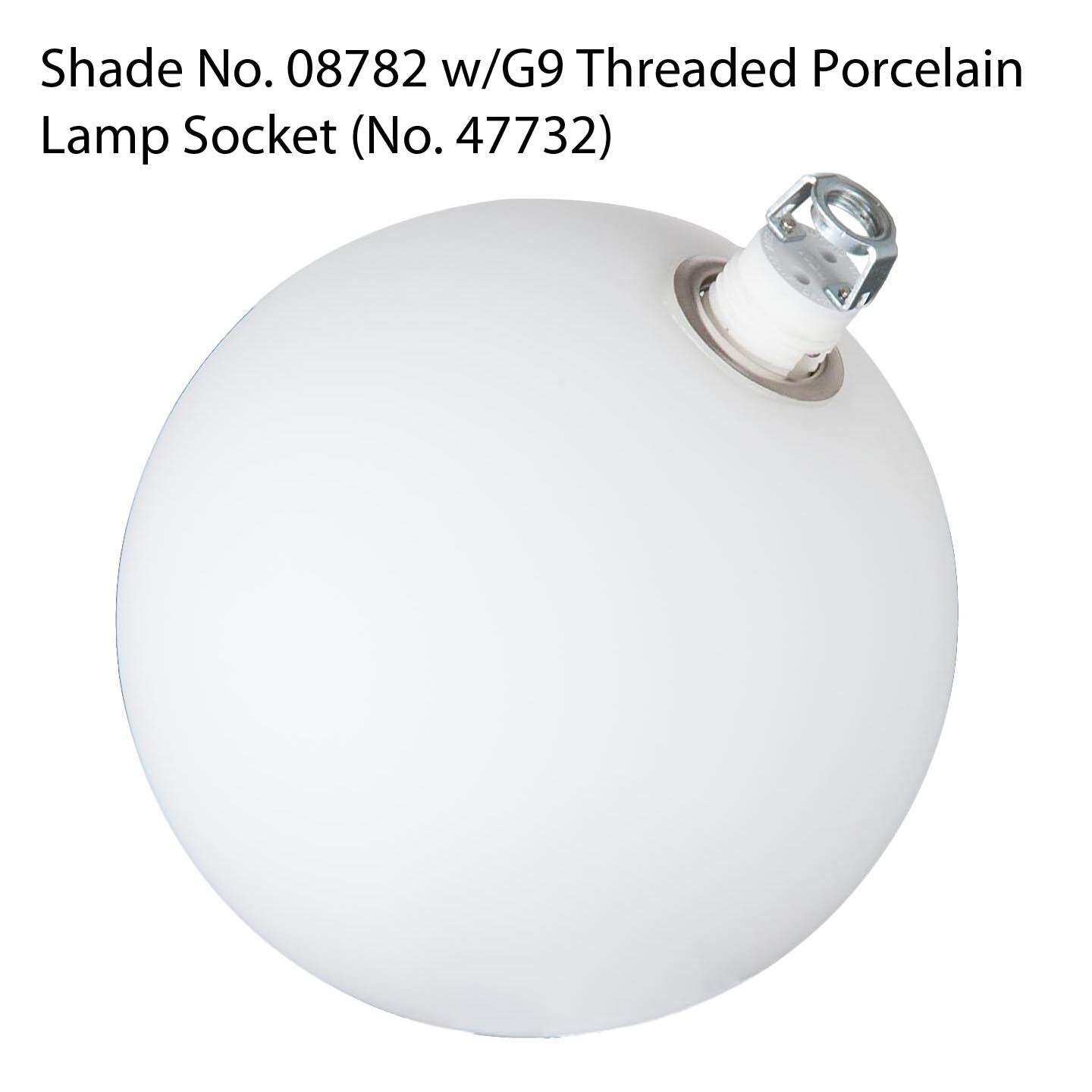 4-3/4" Satin Opal Glass Ball Shade for G9 Lamp Sockets, (08782)