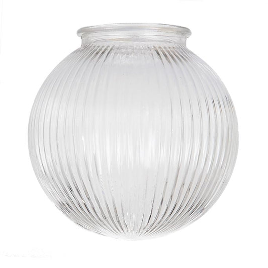 5 1/2" Diameter, Clear, Ribbed Glass Pendant Glass Shade, 3-1/4 inch lip fitter (08802)