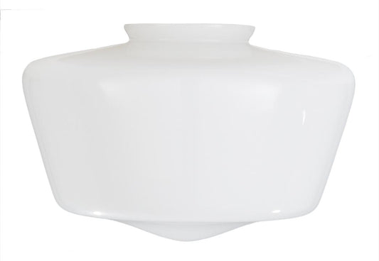 10" Diameter Clear Glass Over Opal Schoolhouse Shade, 4" Fitter (08815i)