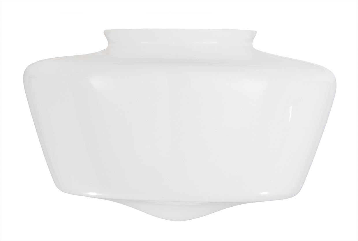 12" Dia. Clear Over Opal Glass Schoolhouse Shade, 6" Fitter (08816i)