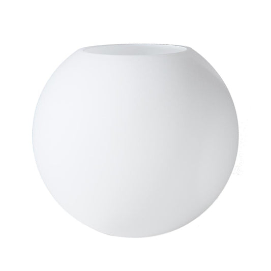 8" Satin Opal Glass Neckless Ball Shade, 4 inch top opening (08856E)