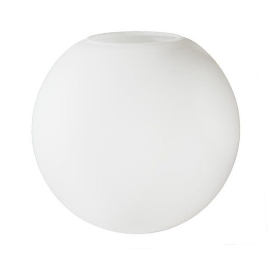 10" Satin Opal Glass Neckless Ball Shade, 4 inch top opening (08857E)