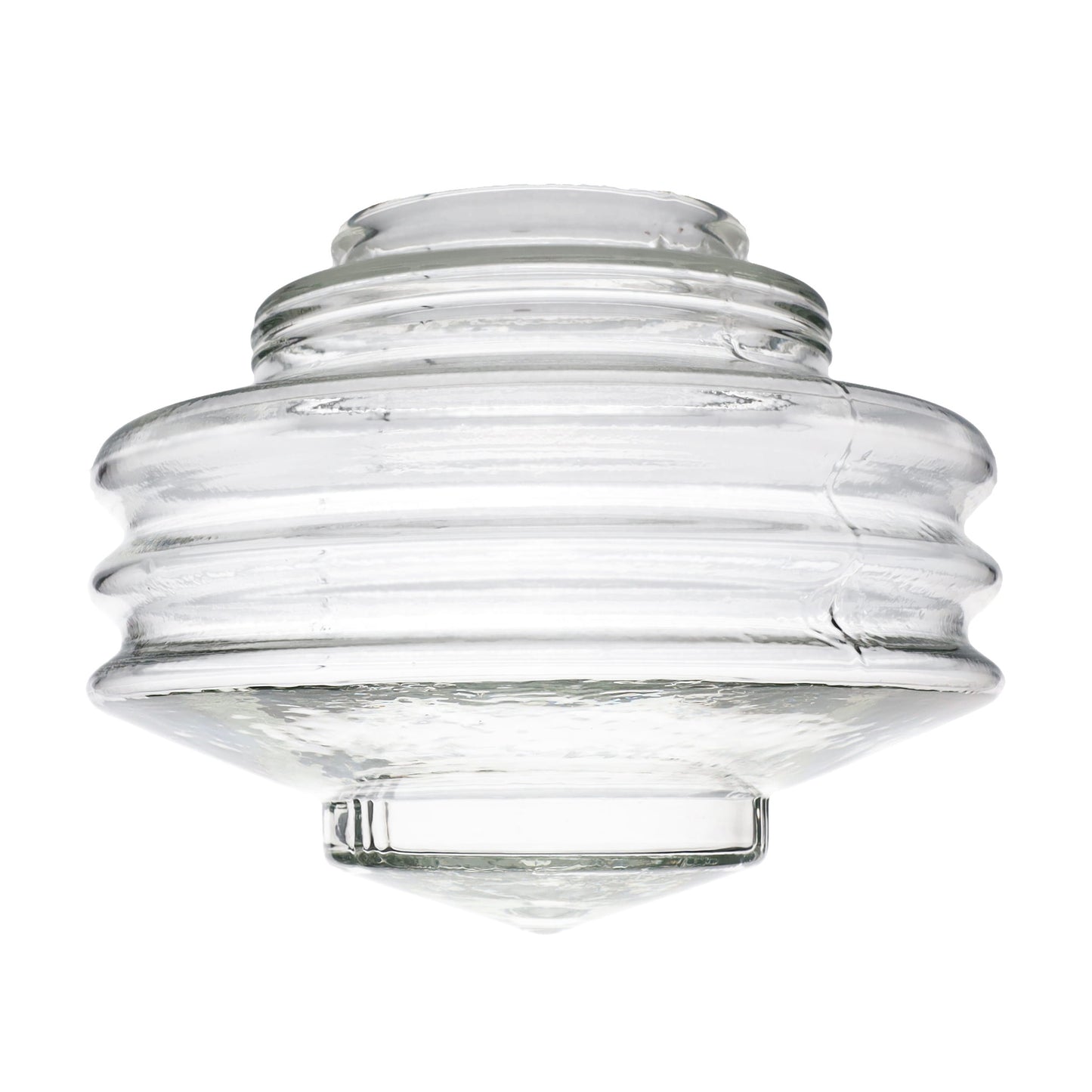 Clear Stacked Disc Design Art Deco Pendant Shade, 4 inch lip fitter (08862C)