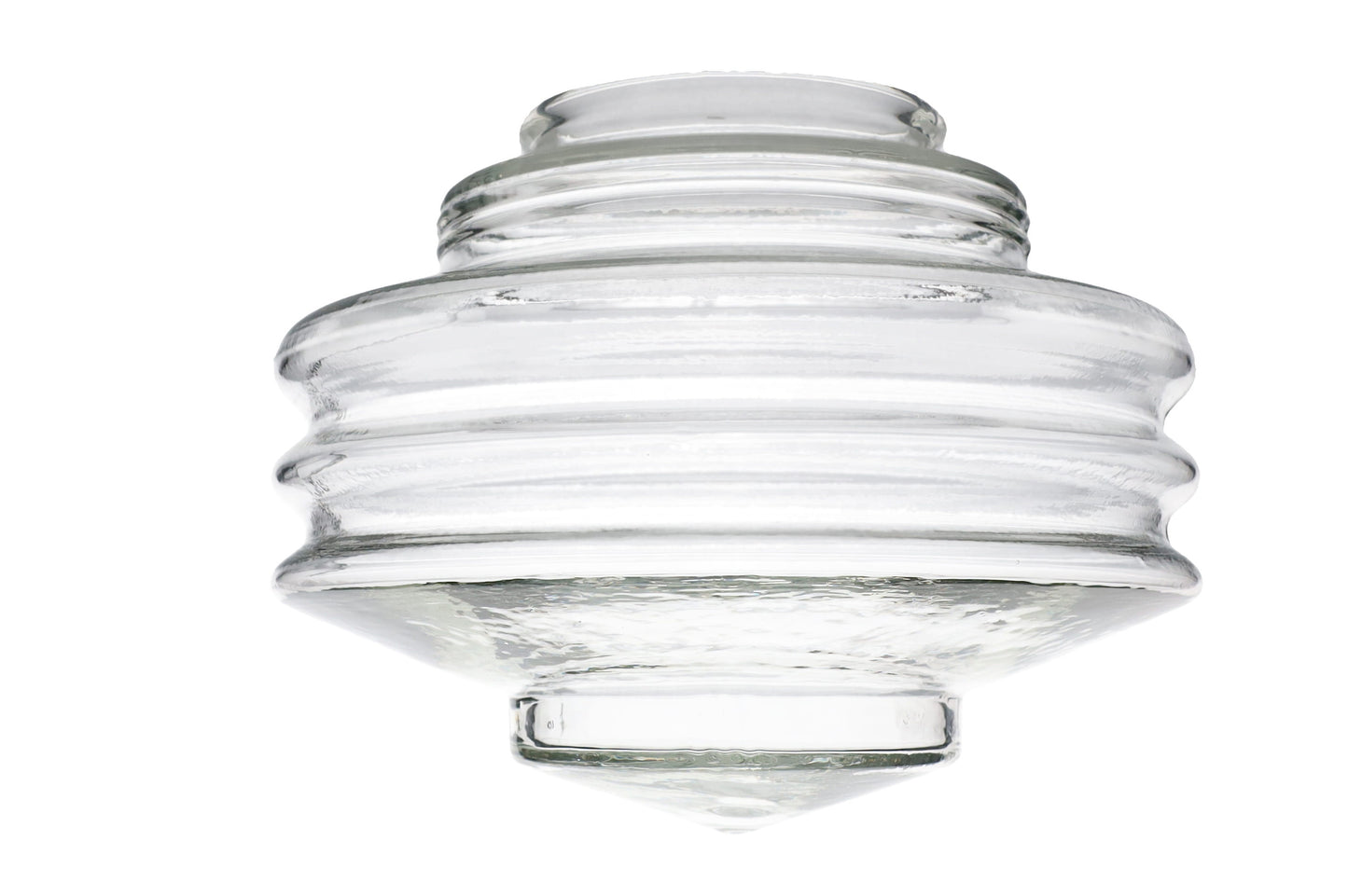 Clear Stacked Disc Design Art Deco Pendant Shade, 4 inch lip fitter (08862C)