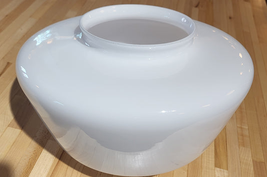 12" Dia. Clear Over Opal Glass Schoolhouse Shade, 6" Fitter (08816i)