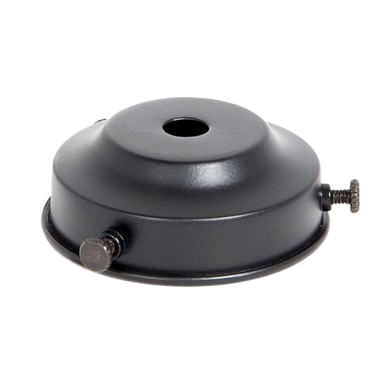 2-1/4 Inch Fitter Gloss Black Finish Spun Brass Lamp Shade Holder, 7/8 Inch Tall (10699GBK)