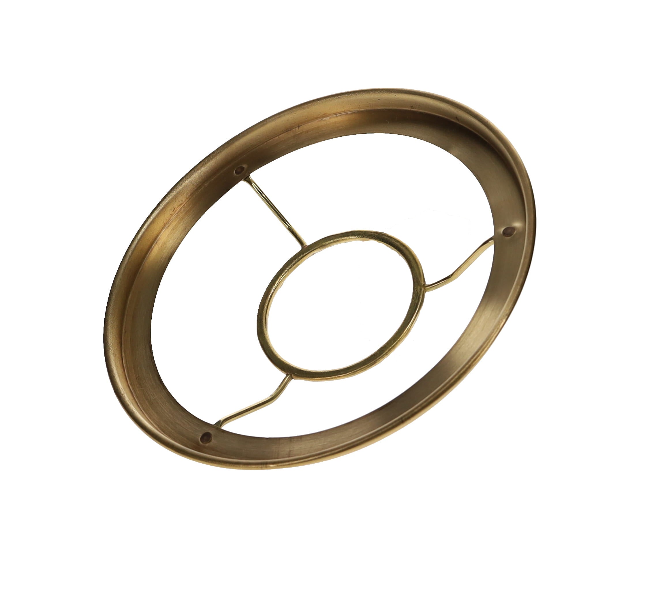B p Lamp 7 inch Fitter Shade Ring Holder for No. 2 Size Brass Plated Kerosene Lamp Burners Polished Lacquered Brass