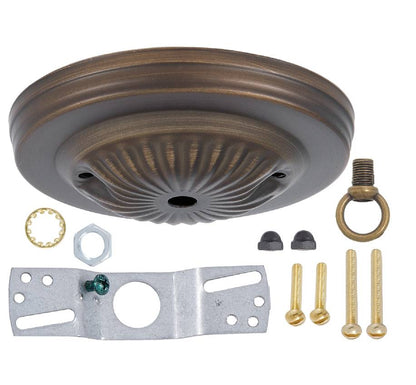 Antique Bronze Ceiling Canopy Kit with Hardware, 5-1/8" dia. (10801AB)