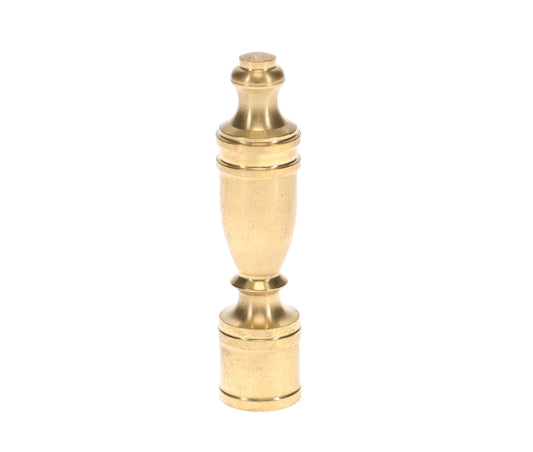 2-3/8" Tall Brass Finial, Polished & Lacquered or Unfinished, 1/4-27F Tap (10952)