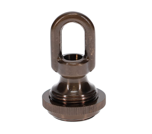 Cast Brass Screw Collar Loop, Tap 1/4IP, Slips 1-1/16" Hole, Antique Bronze Finish (10996B)
