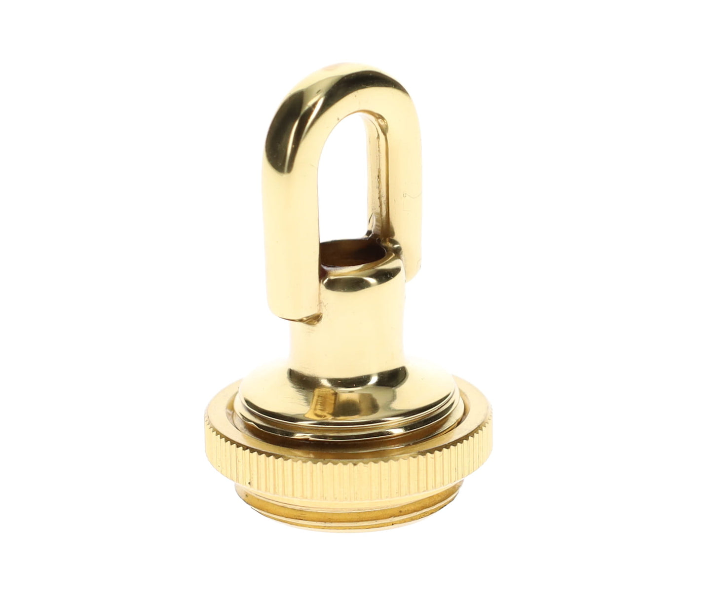 Cast Brass Screw Collar Loop, Tap 1/4IP, Slips 1-1/16" Hole, Polished & Lacquered Finish (10996)