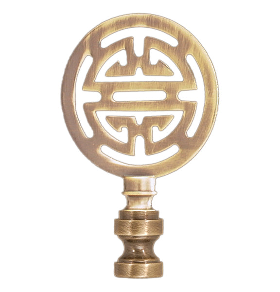 2-3/4" Tall Antique Brass Oriental Finial 1/4-27F Tap (11161A)