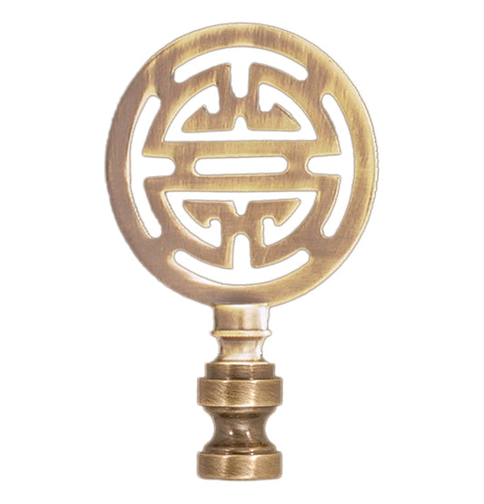 2-3/4" Tall Antique Brass Oriental Finial 1/4-27F Tap (11161A)